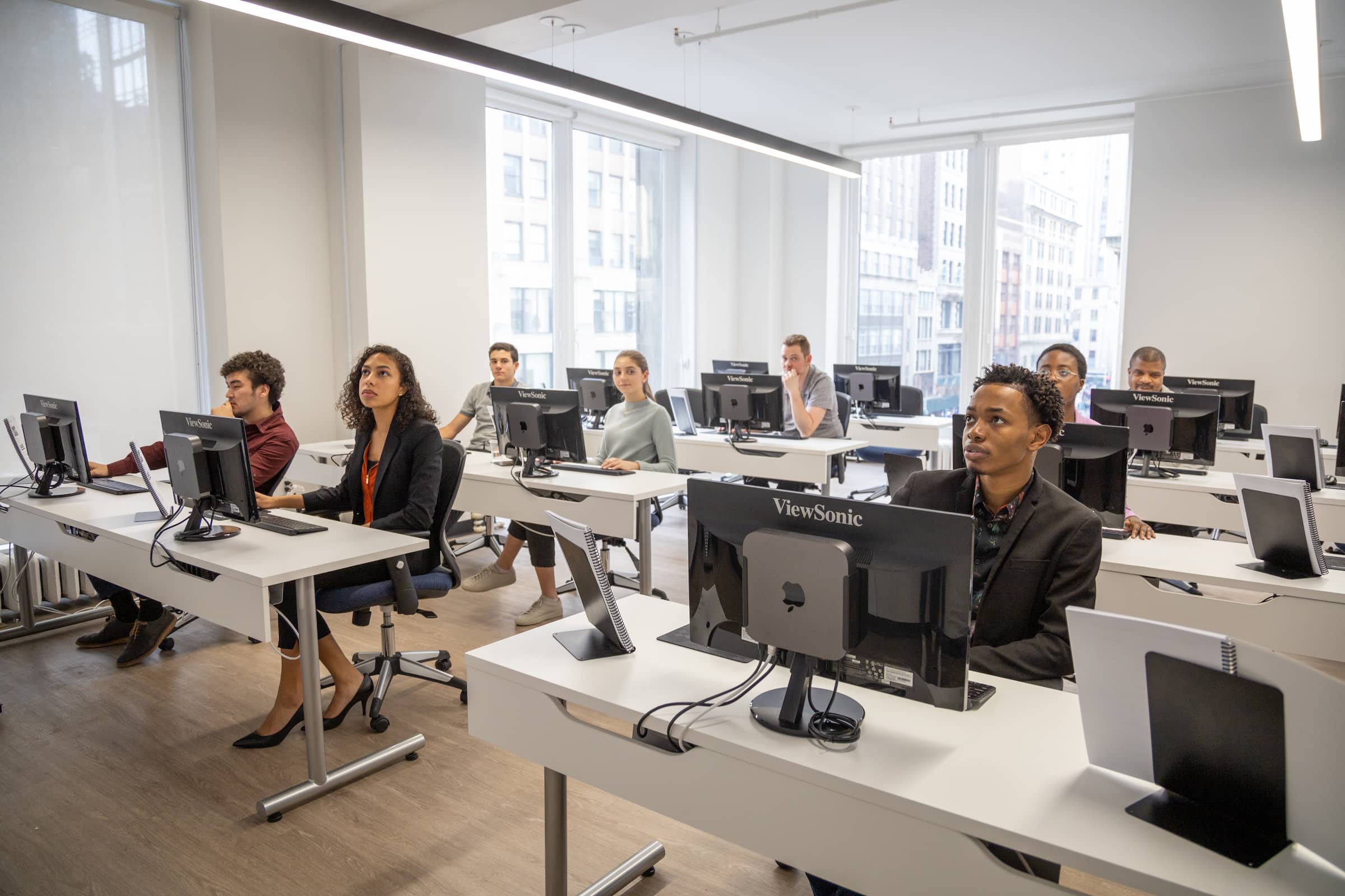 photo of students at their computers