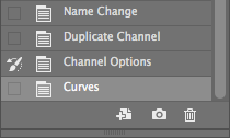 Photoshop History panel with Channel Options selected as source for History Brush