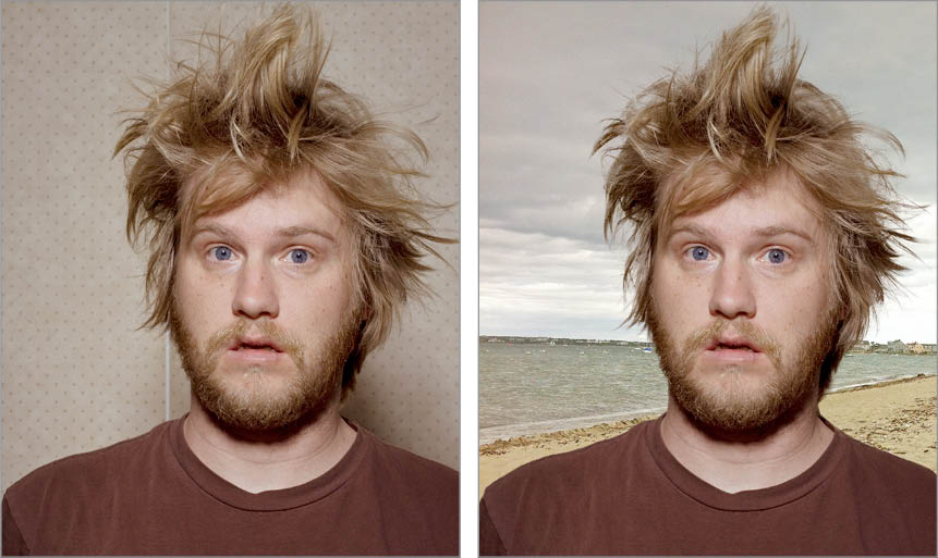 stock image of a man with messy hair