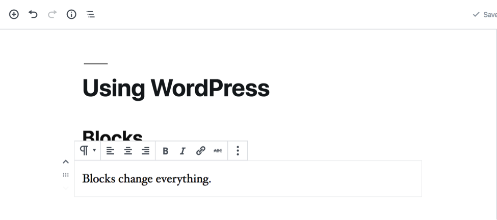 Wordpress Blocks Text Editor
