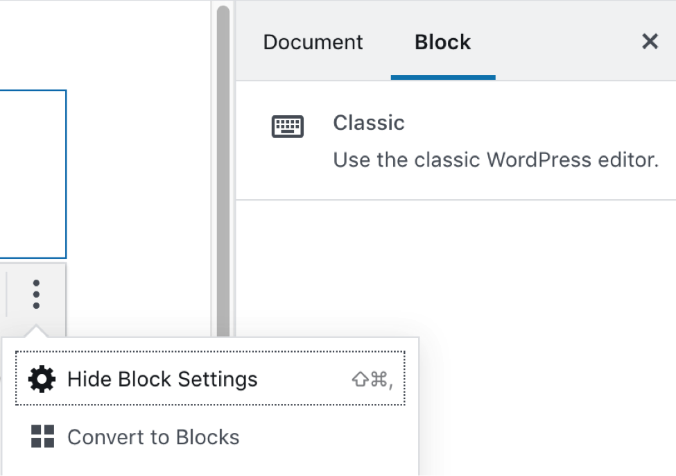 Wordpress Classic View