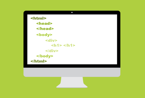 Computer screen showing HTML Headings and how they appear.