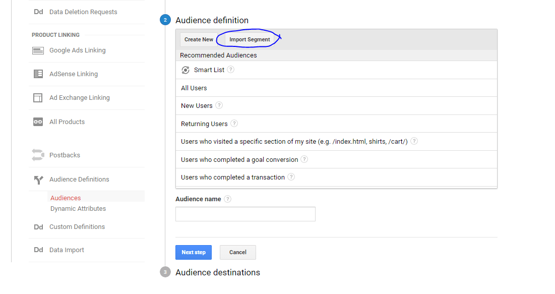 Import Segment Google Analytics