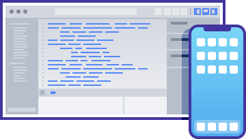 illustration of iOS app coding