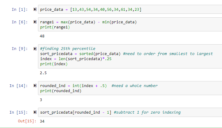 Python Percentile