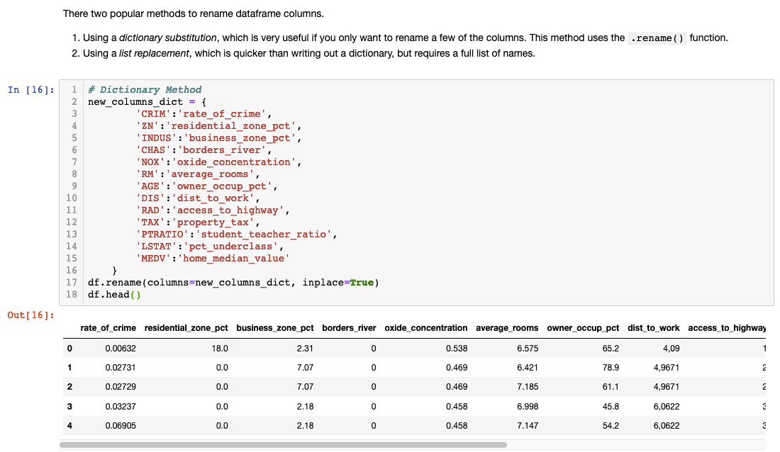 Renaming Columns Python