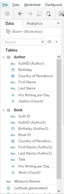 The sheet tab with some differences from previous versions of Tableau